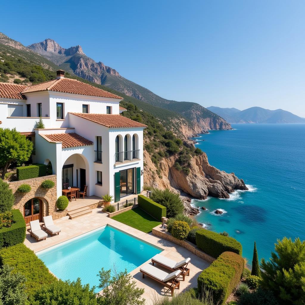 A luxurious villa with panoramic views of the Mediterranean Sea