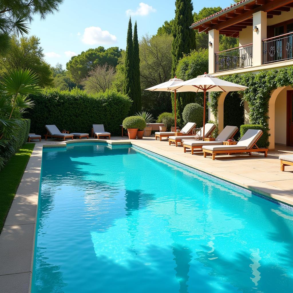 Private pool at a Spanish villa