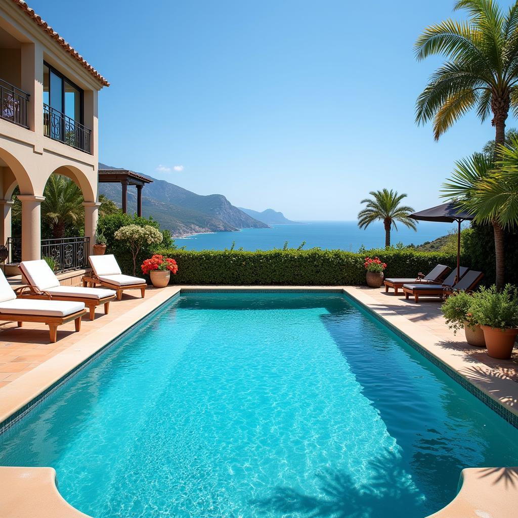 Relaxing Poolside at a Spanish Villa 