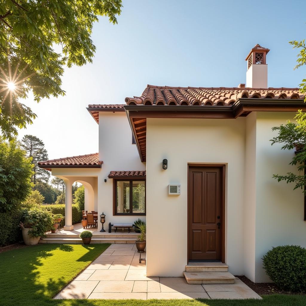 Modern Villa with Security Camera