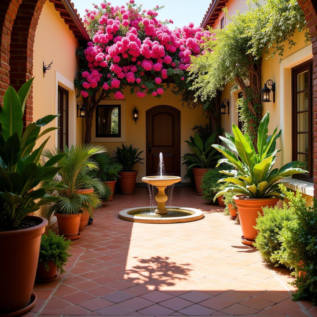 Sun-Drenched Courtyard of a Spanish Villa