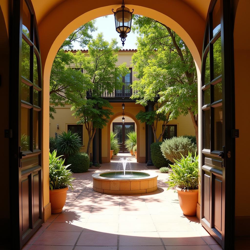 Sun-Drenched Courtyard of a Spanish Villa