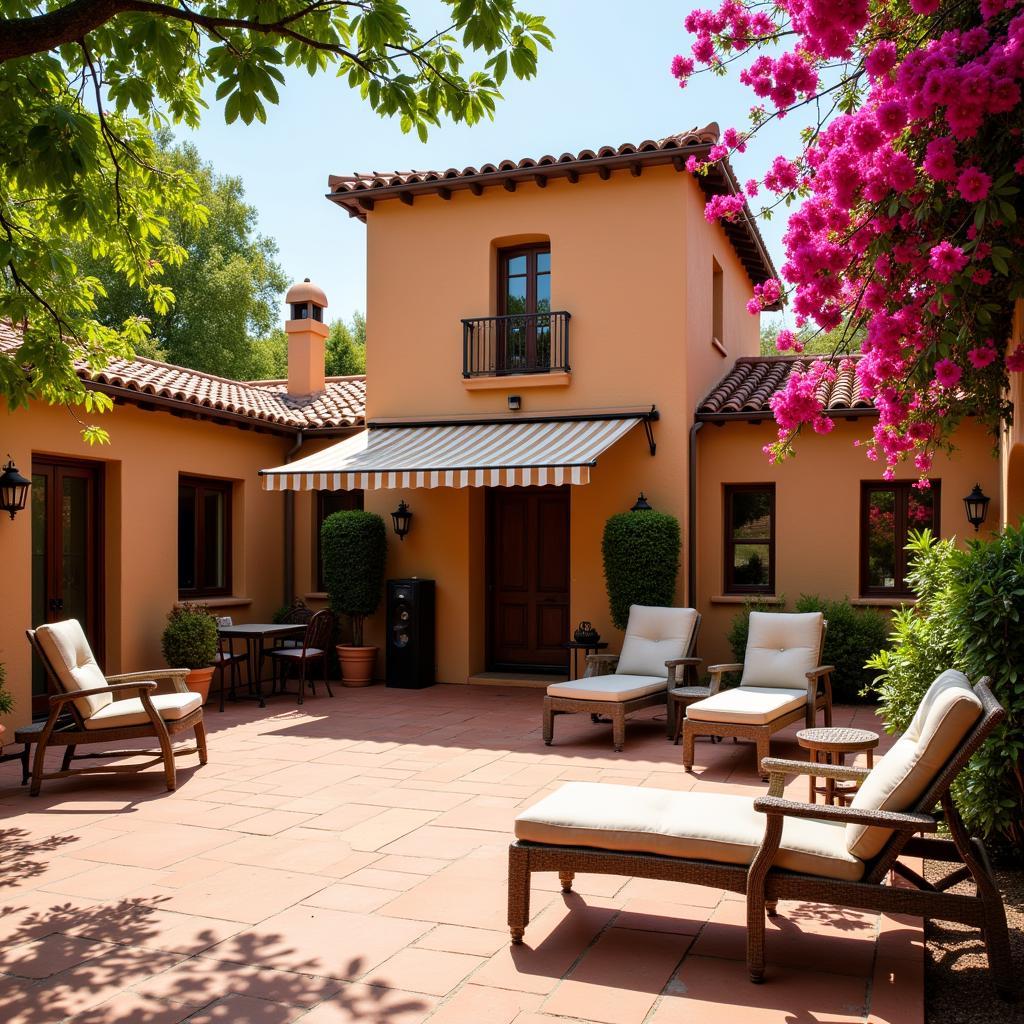 A Spanish villa with a sun-drenched patio