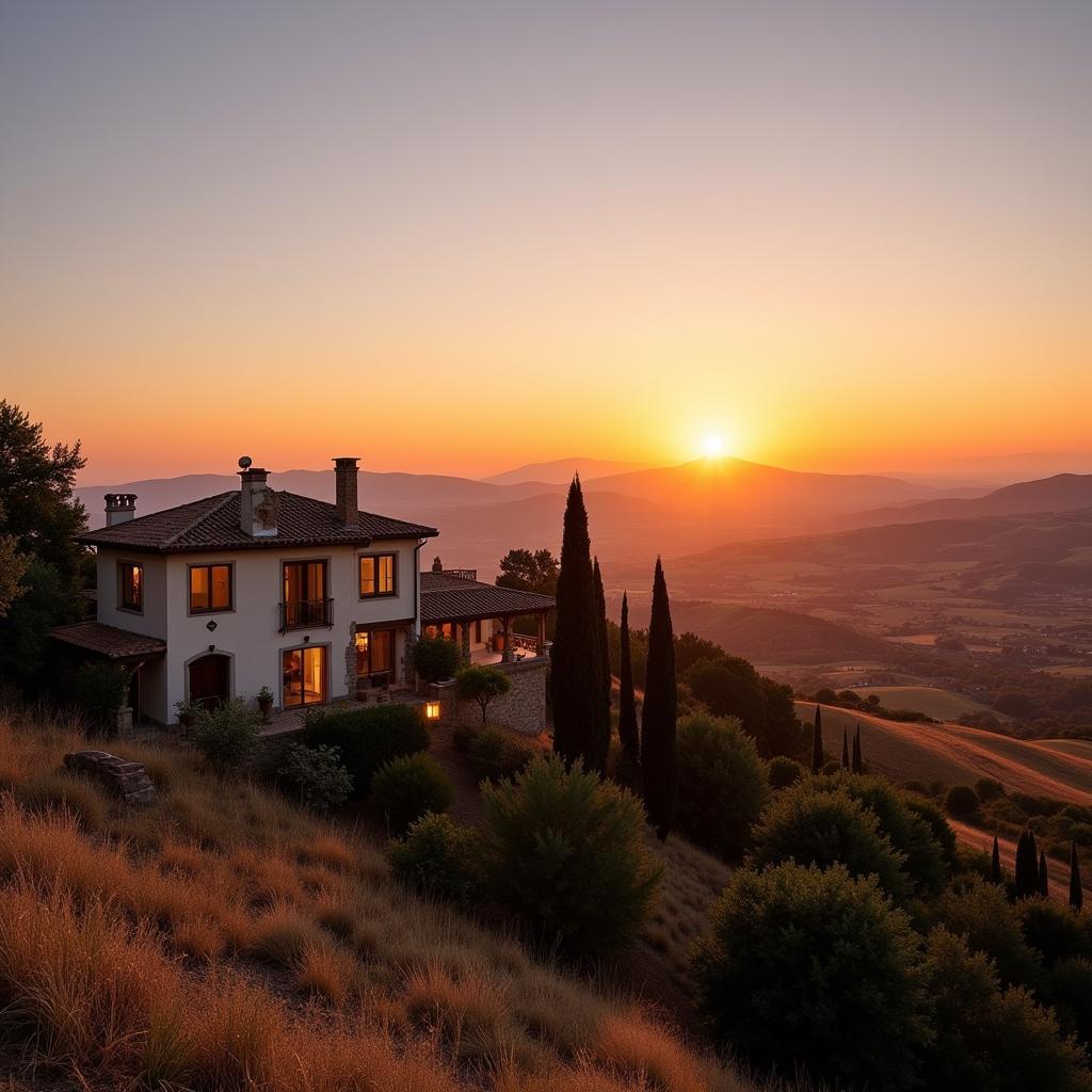 Sunset over a Spanish Villa