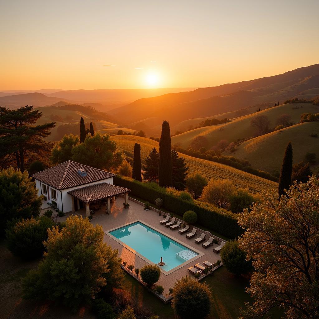 Relaxing Spanish Villa at Sunset