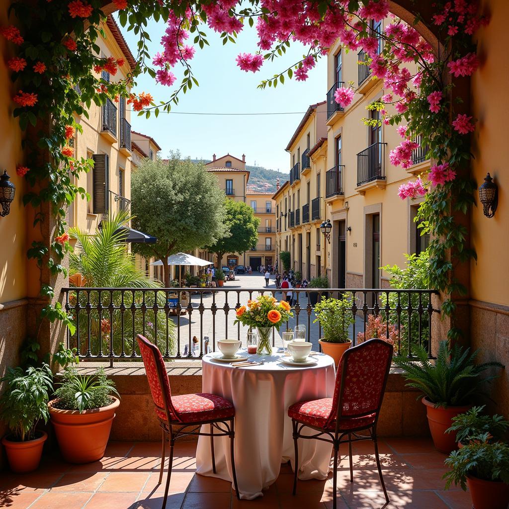 Relaxing on a Spanish Villa Terrace