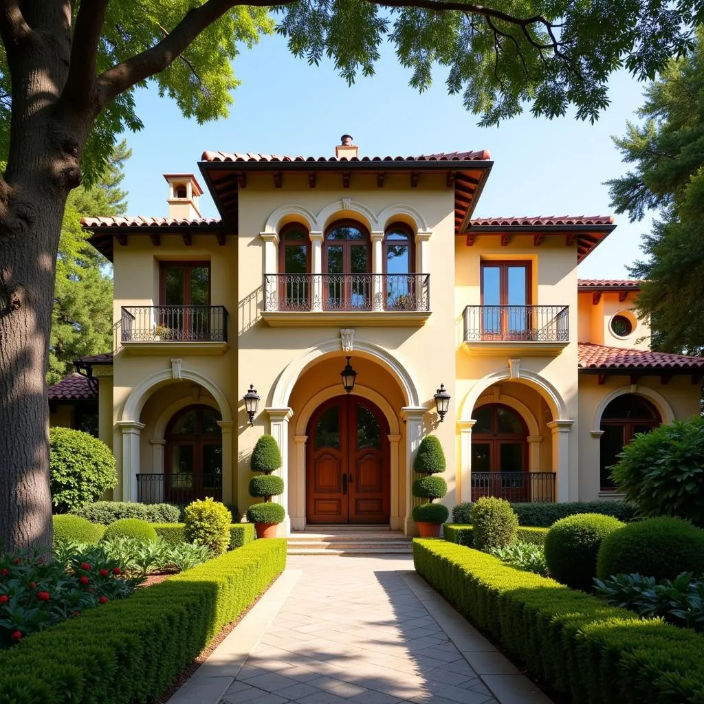 Spanish Villa with Arched Doorways