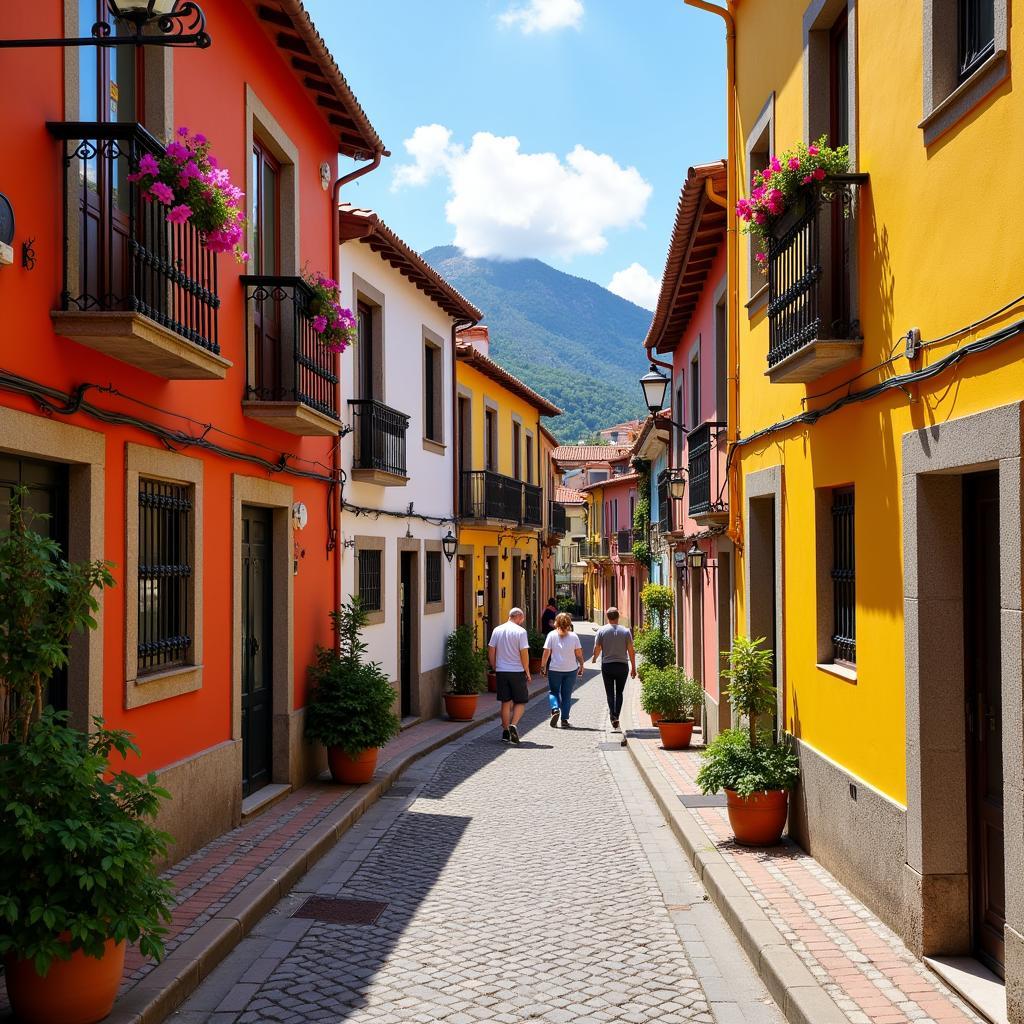 Charming cobblestone street in a Spanish village