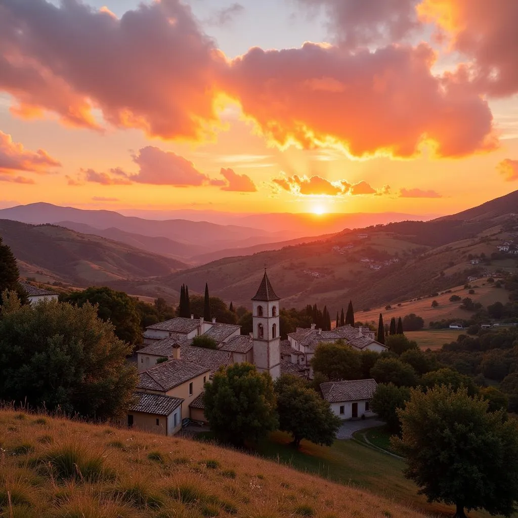 Sunrise over a Spanish Village