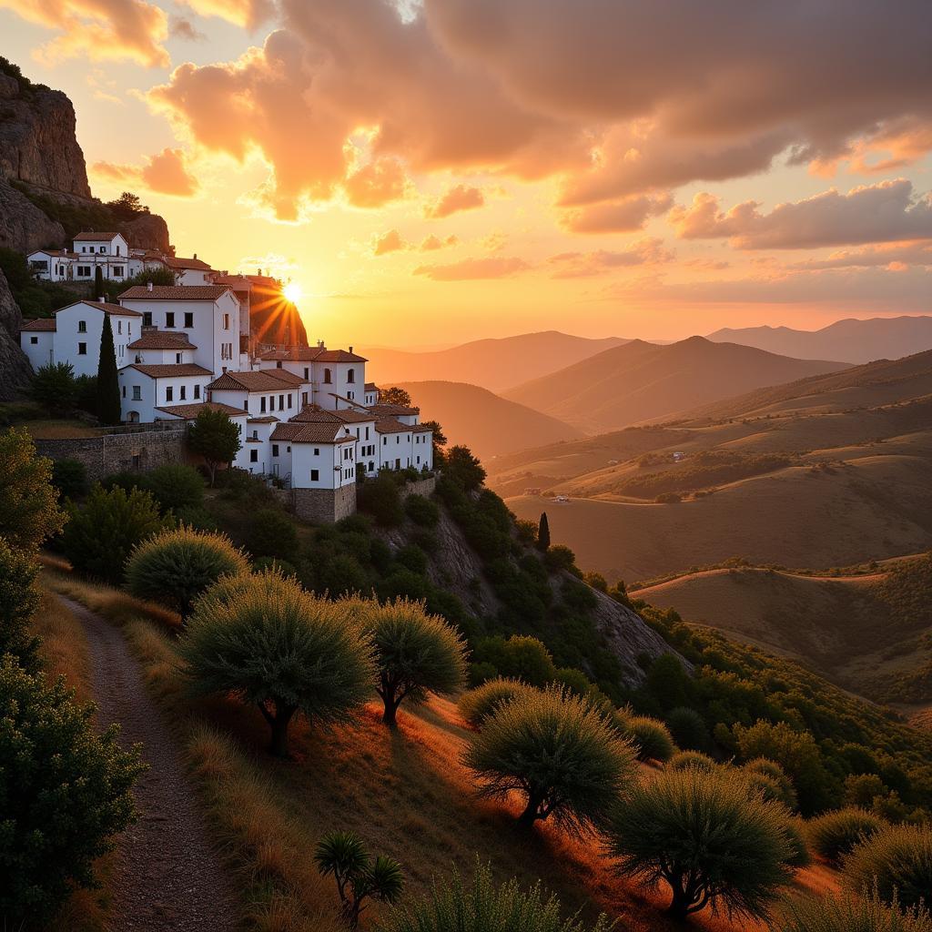 Tranquil Spanish Village at Sunset