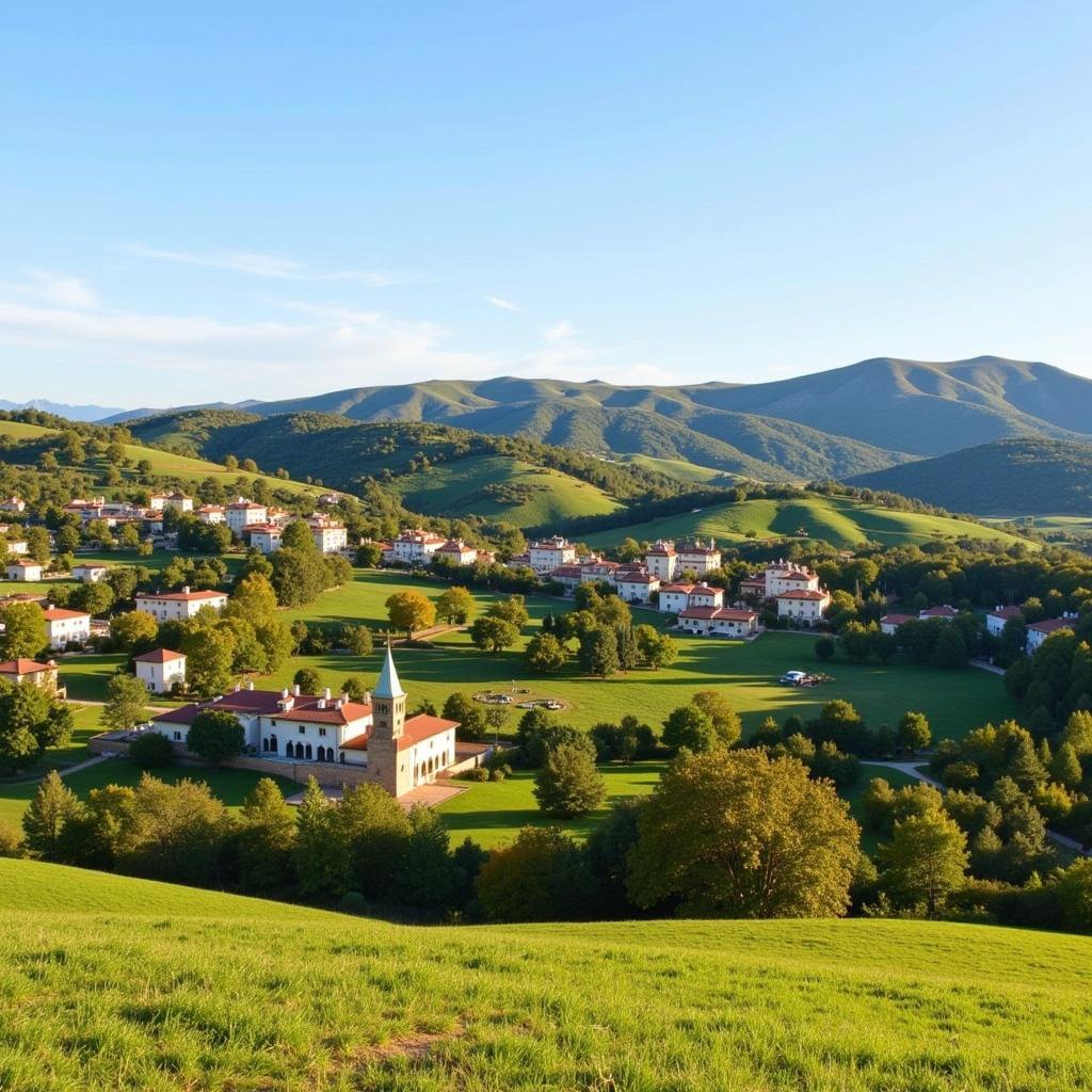 Picturesque Spanish countryside with traditional villages