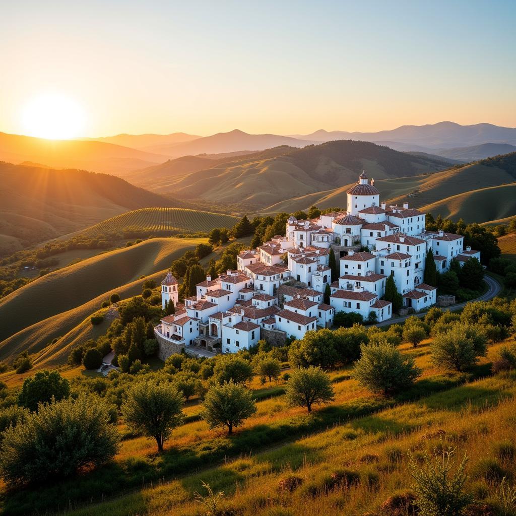 Picturesque Spanish villages nestled in a mountainous landscape