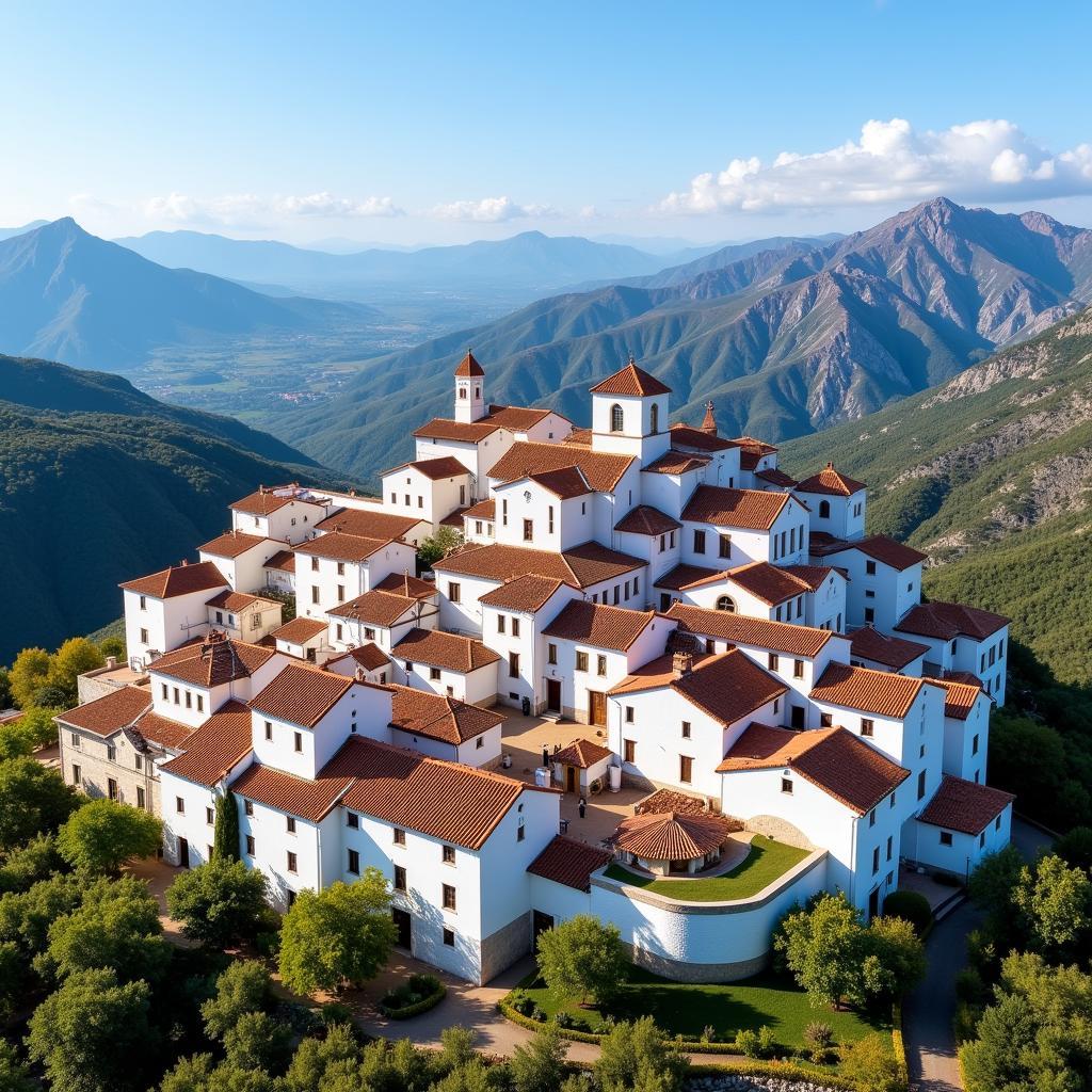 Picturesque Spanish villages nestled amidst a breathtaking mountain landscape