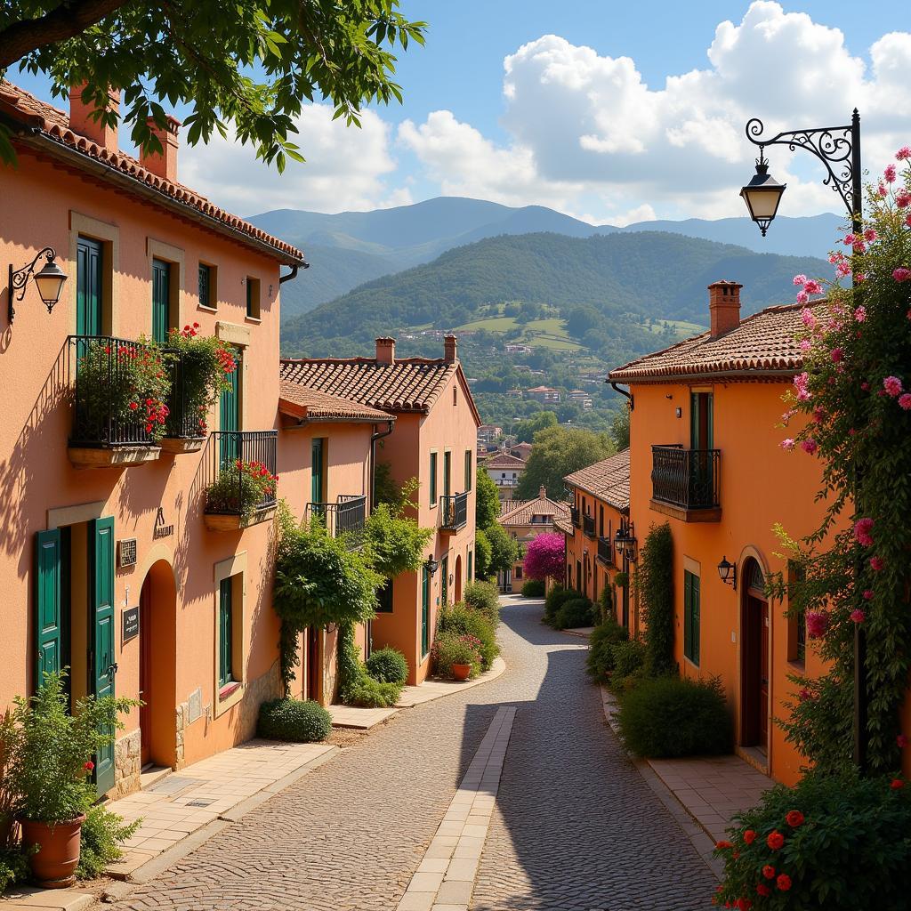 Spanish villages nestled amidst rolling hills