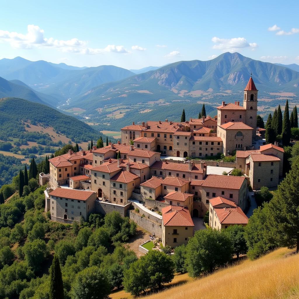 Picturesque Spanish villages nestled in a mountainous landscape.