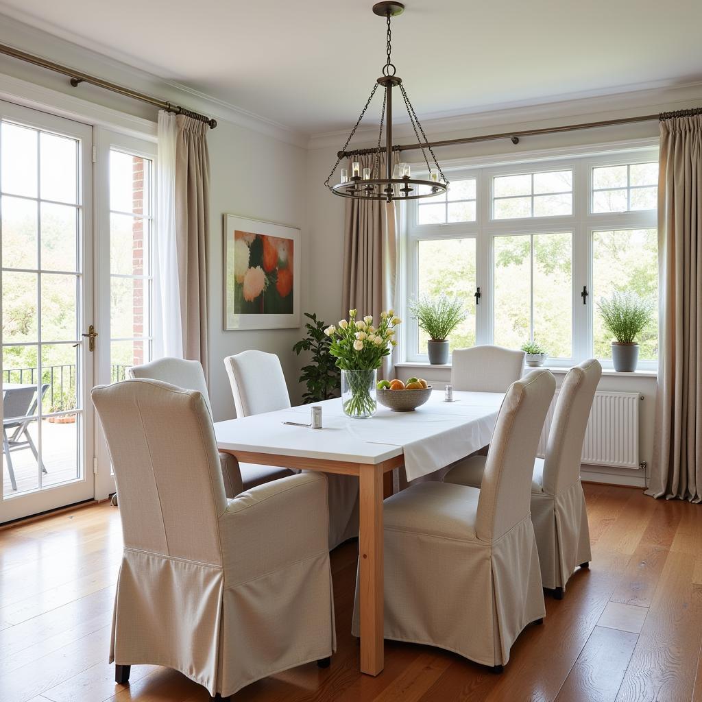 Stylish Dining Room with Zara Home Chair Covers