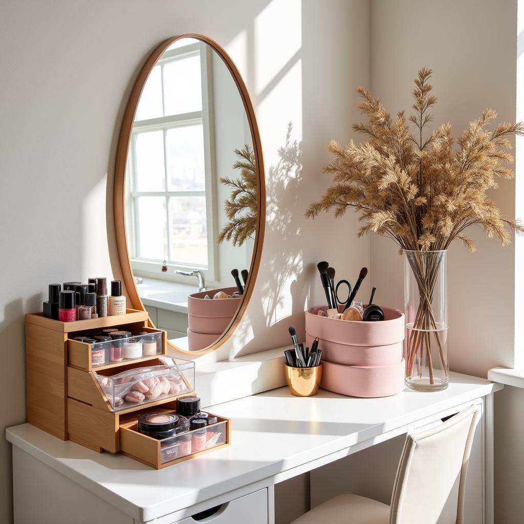 Stylishly Organized Makeup Vanity with Zara Home Products