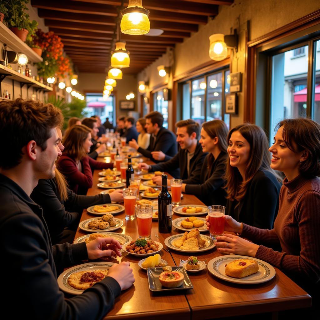 Lively tapas bar in Barcelona