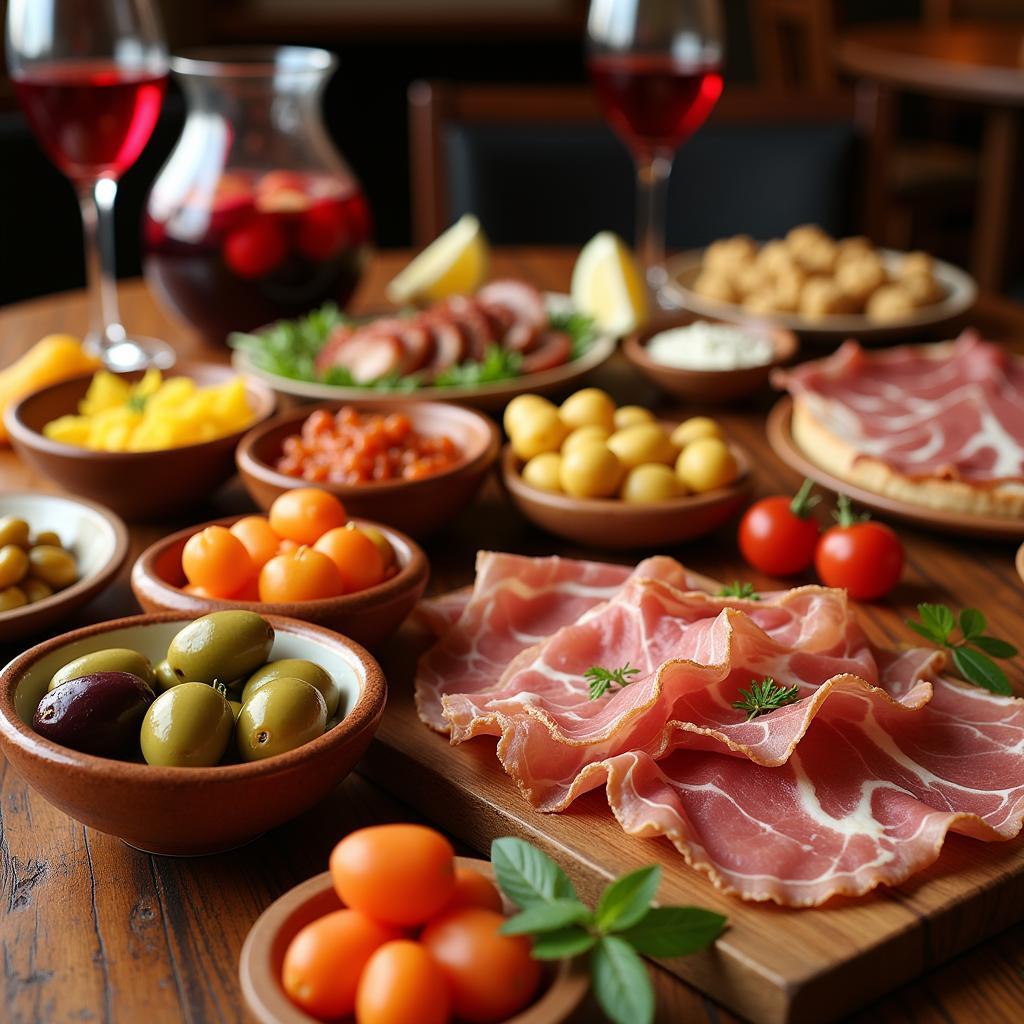 A Colorful Spread of Spanish Tapas