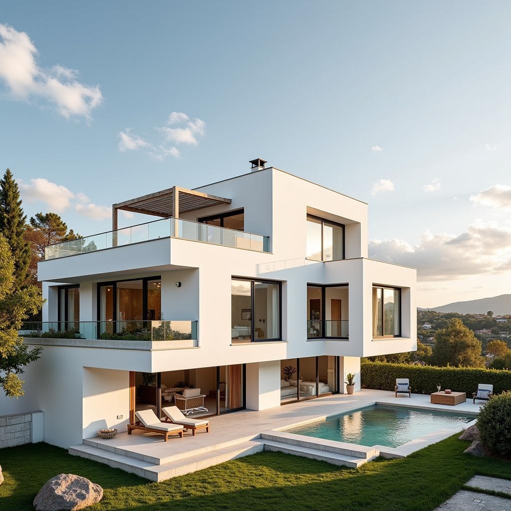 Modern Villa with Spanish Architectural Details