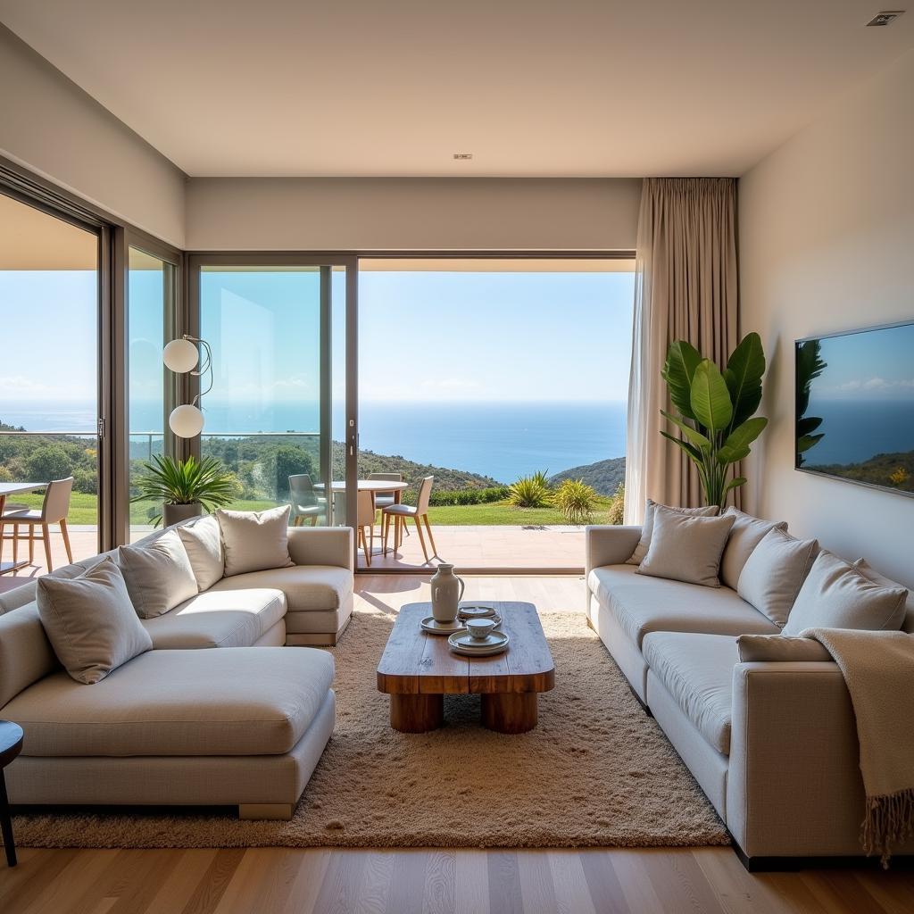 Spacious Living Room in Tenerife Villa