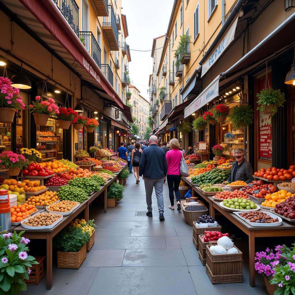 Bustling local market in Terrassa