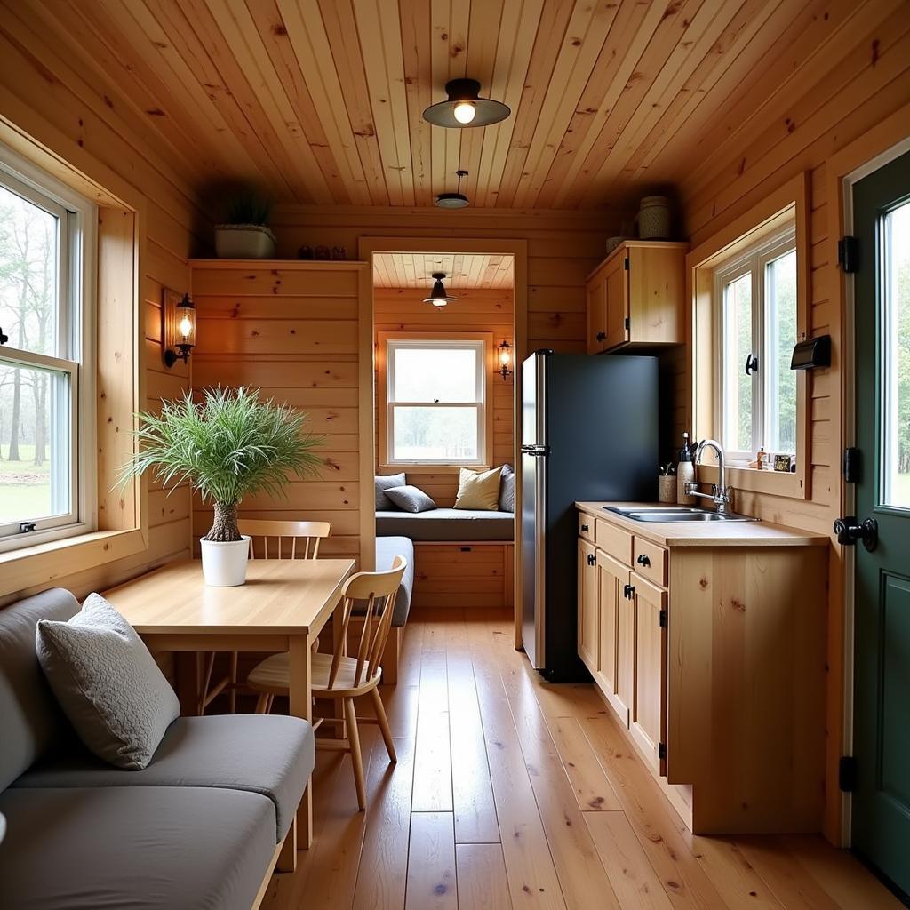 Cozy Interior of a Tiny Home in Spain