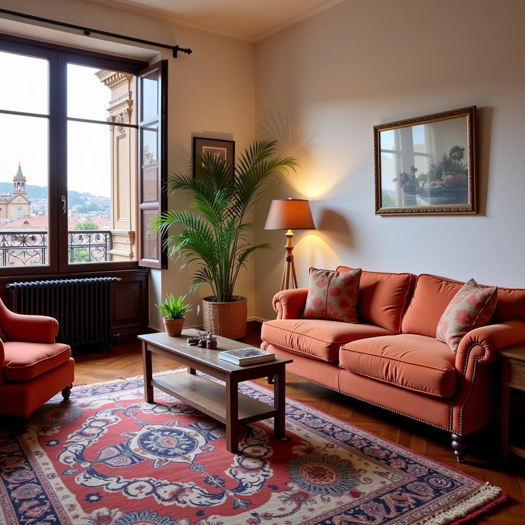 Inviting living room in a Toledo homestay