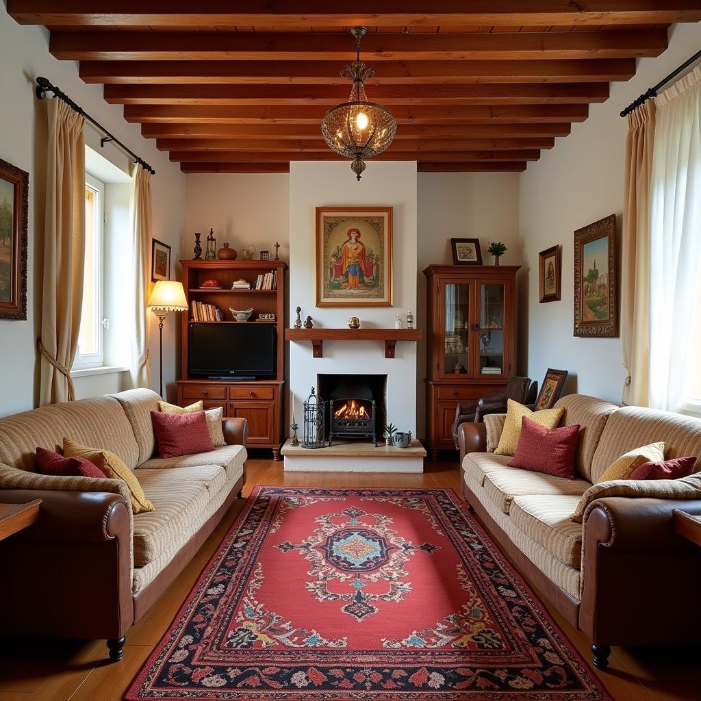 Inviting interior of a traditional Catalan home