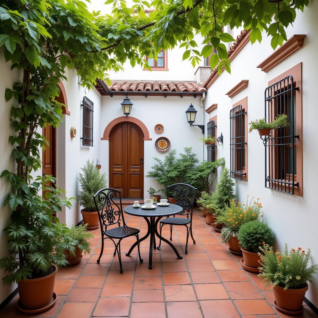 Peaceful Spanish Courtyard