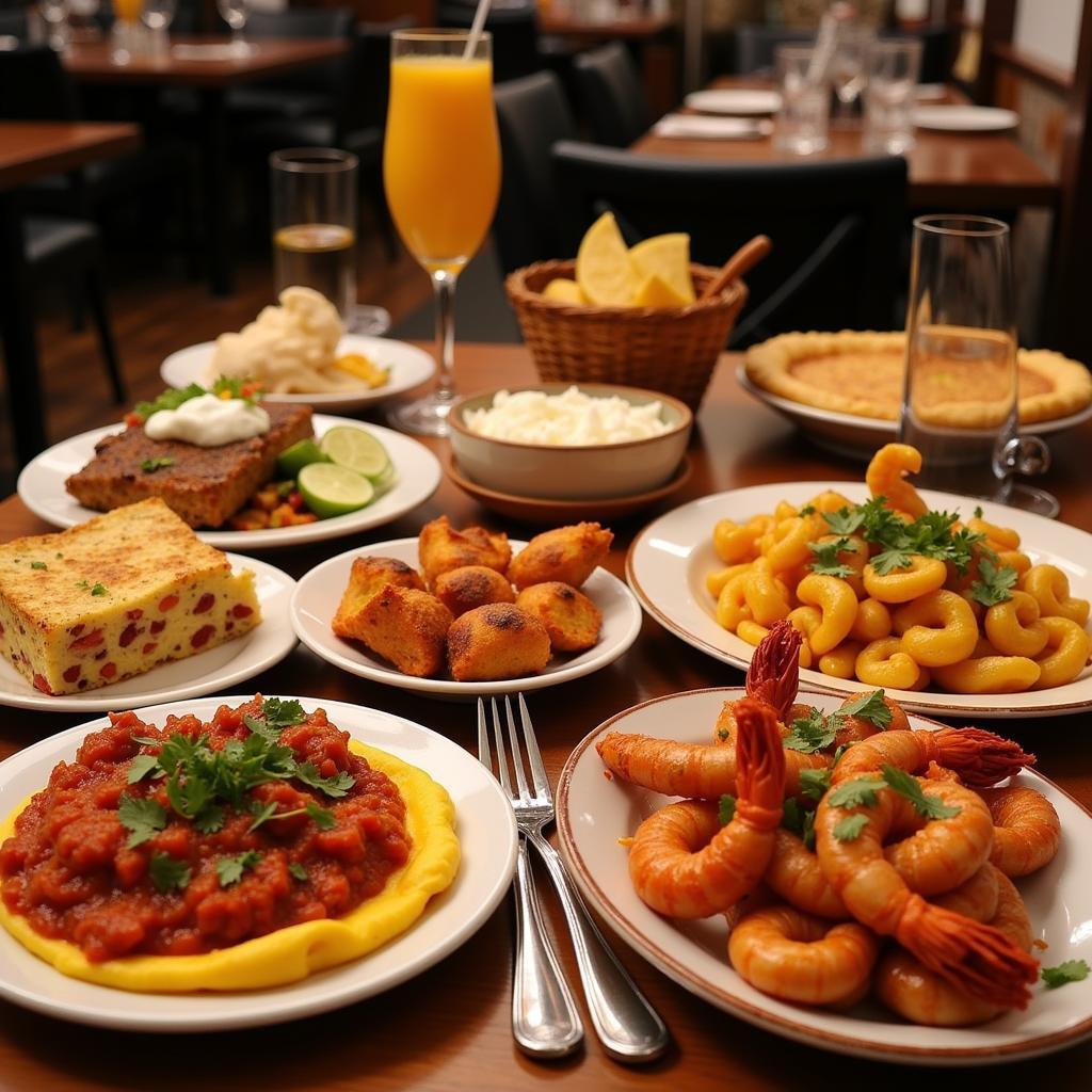 A table laden with traditional Spanish tapas in Fuengirola