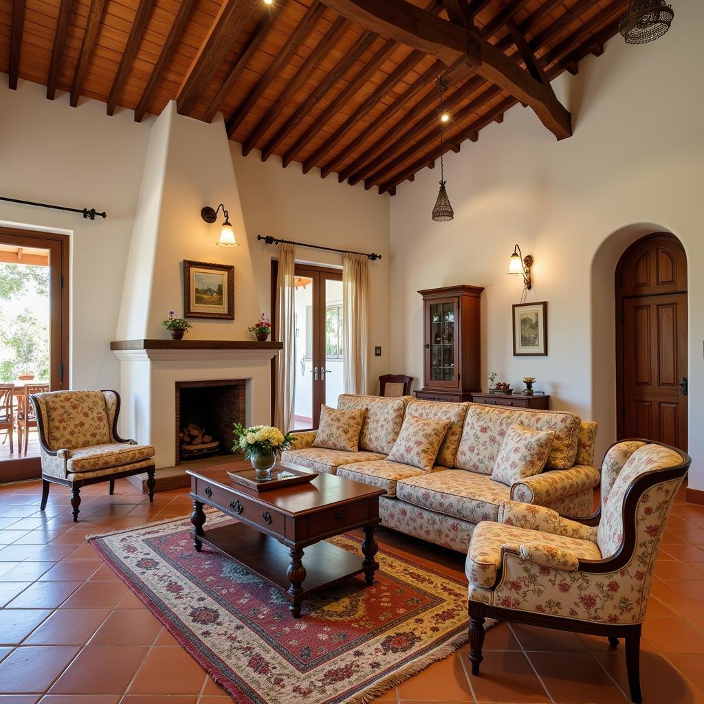 Rustic Sofa Cama in a Traditional Spanish Villa Living Room