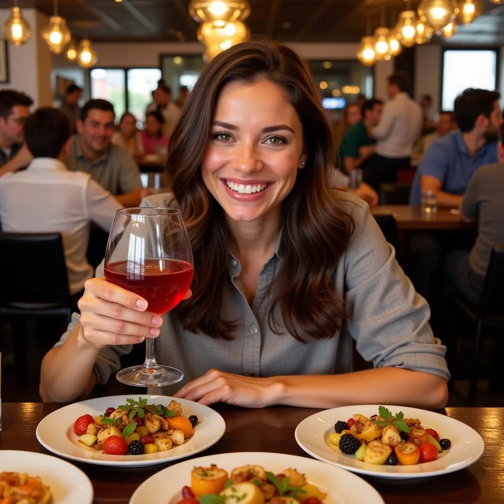 Traveler Enjoying Tapas in Seville Tapas Bar