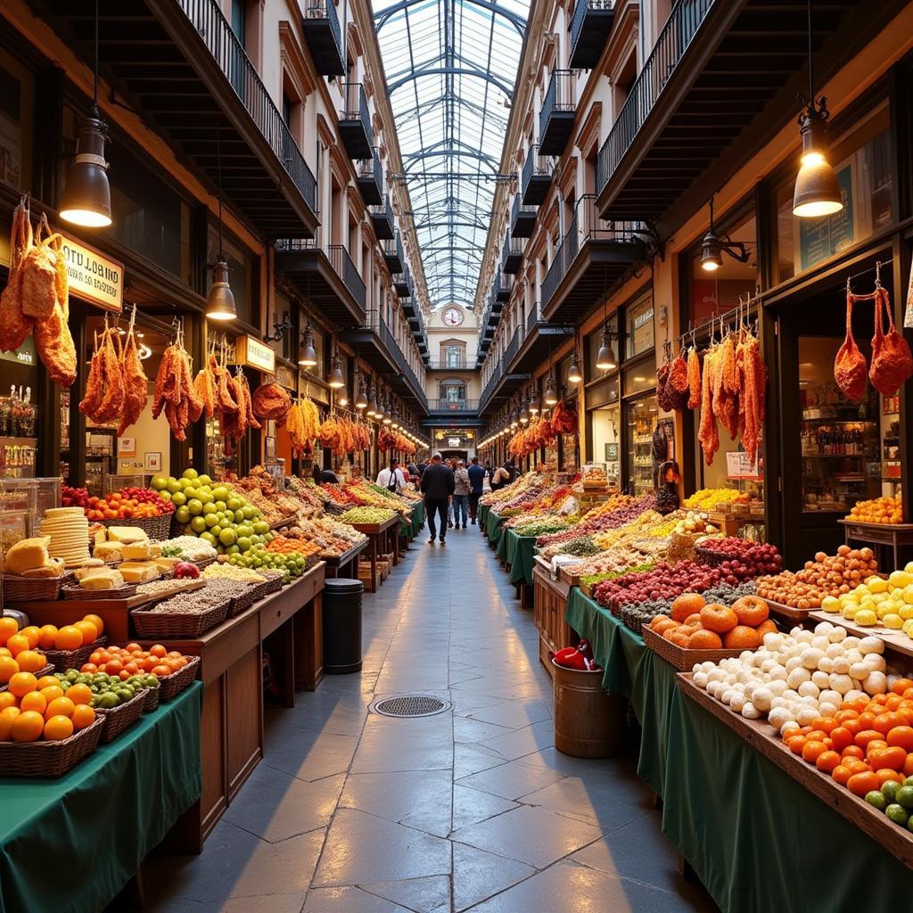 Bustling Valencia Central Market