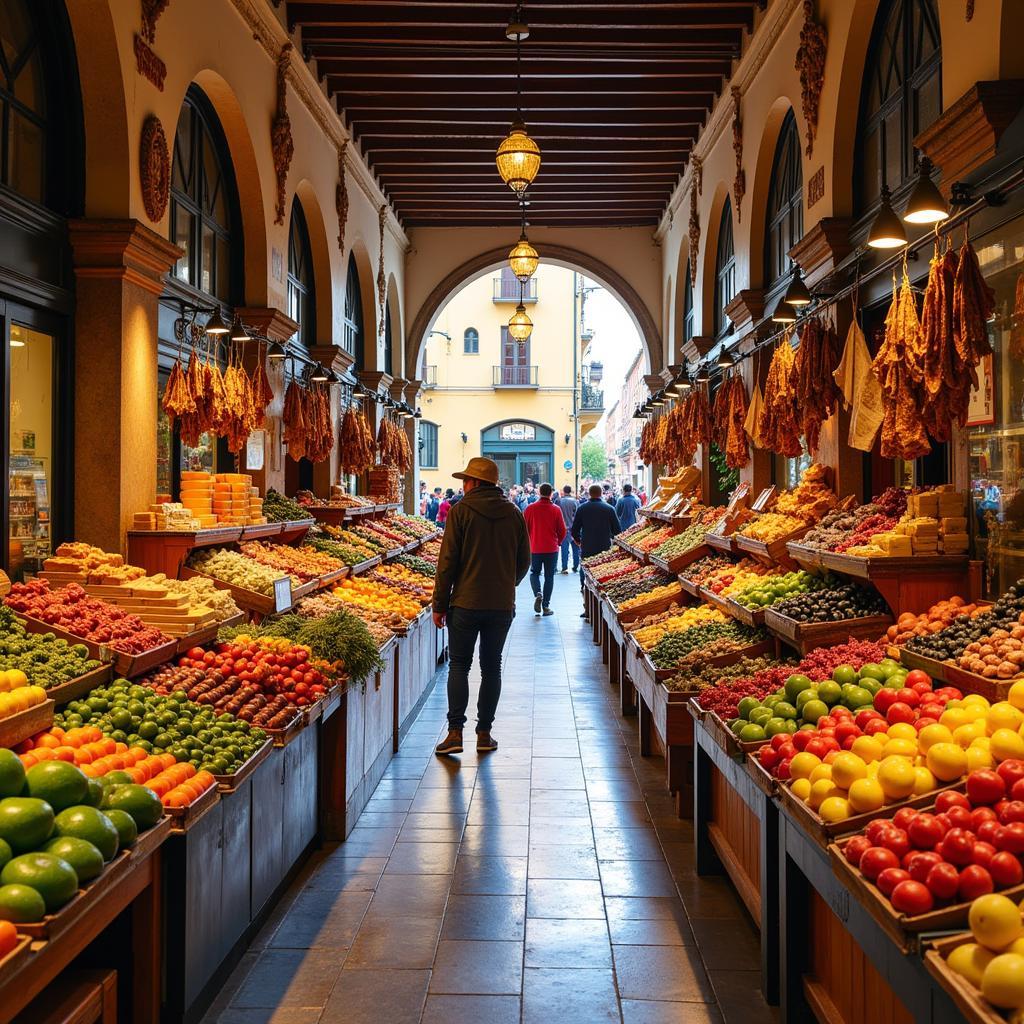 Vibrant produce at Valencia's Central Market