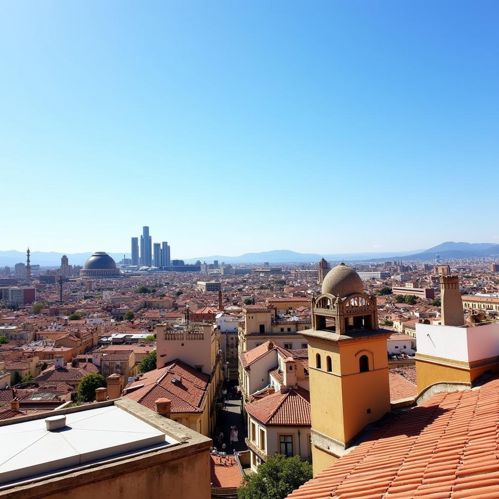 Panoramic cityscape view of Valencia