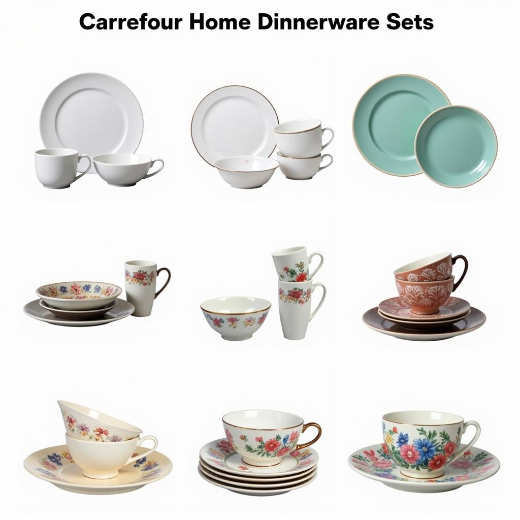 Variety of Vajilla Carrefour Home dinnerware