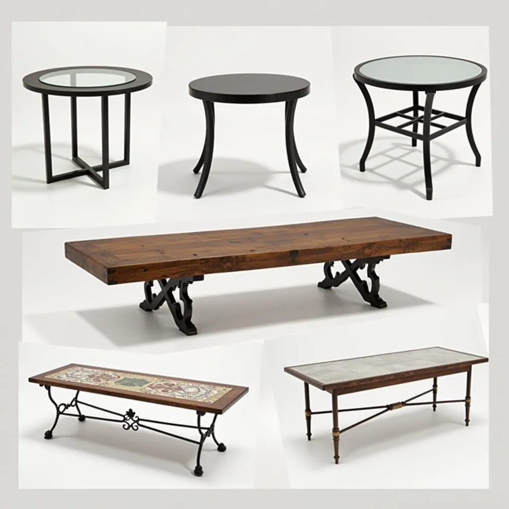 A collage showcasing different styles of Zara Home coffee tables.