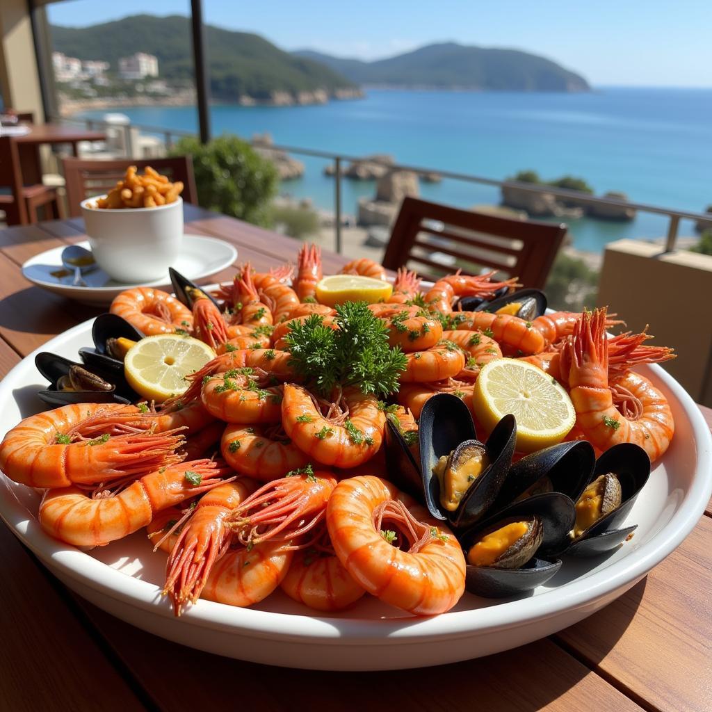 Fresh seafood platter in Vilanova