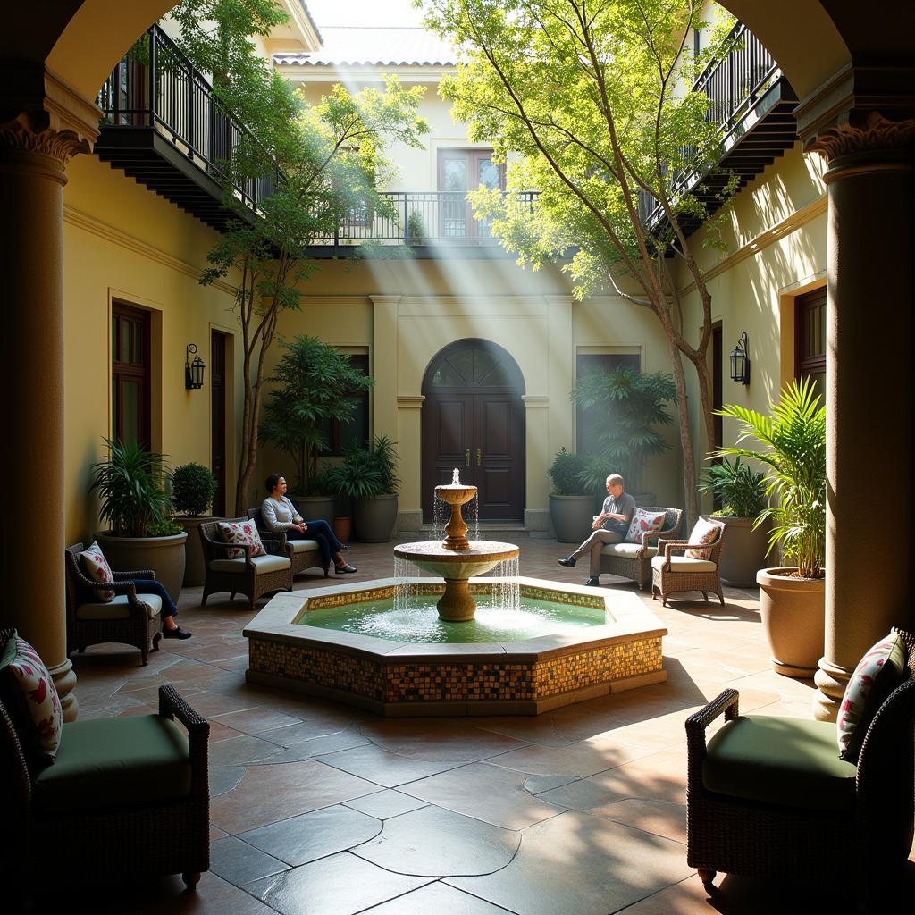 Peaceful courtyard of Vitalia Home