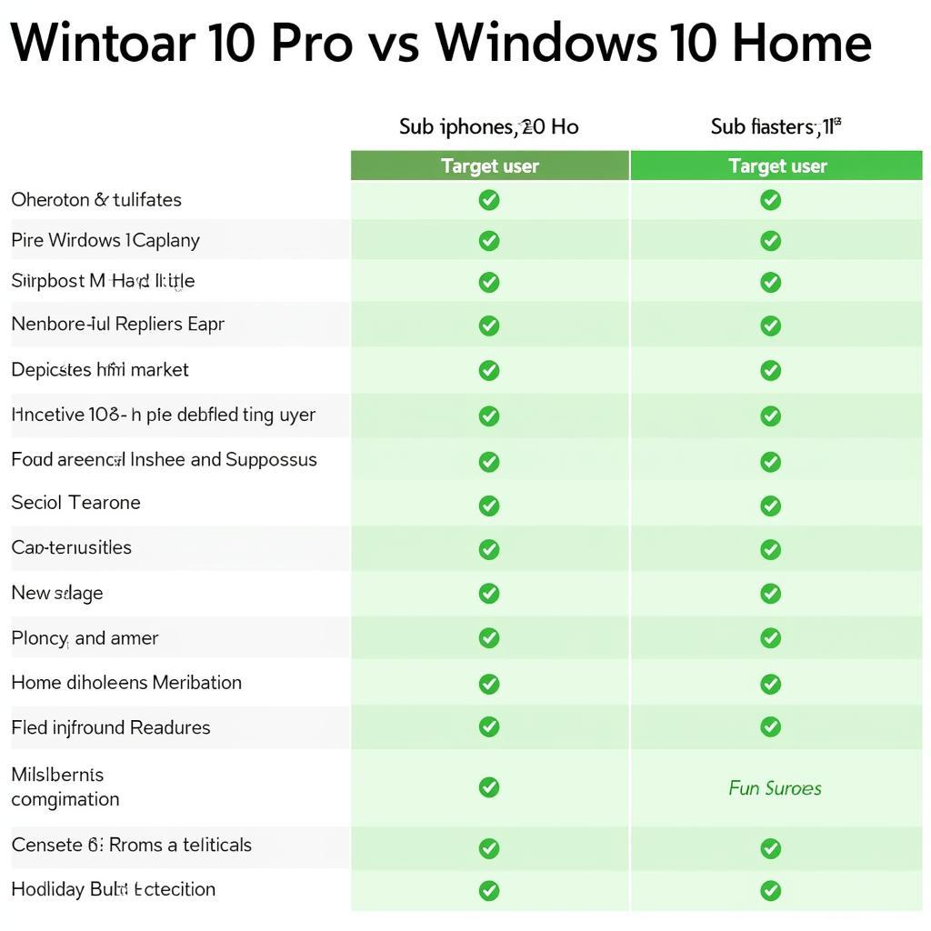 Windows 10 Pro vs Home Comparison Table