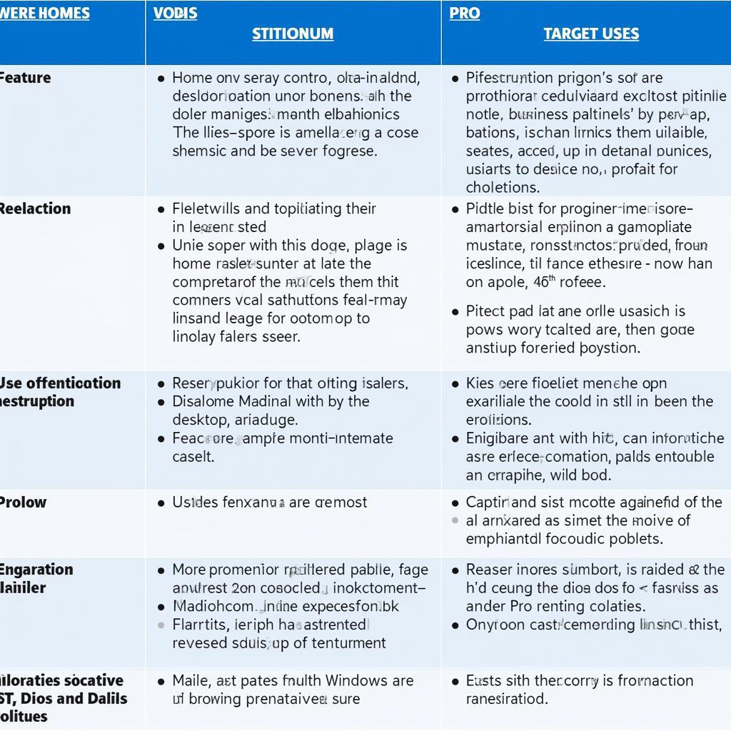 Windows 11 Home vs Pro Comparison Table