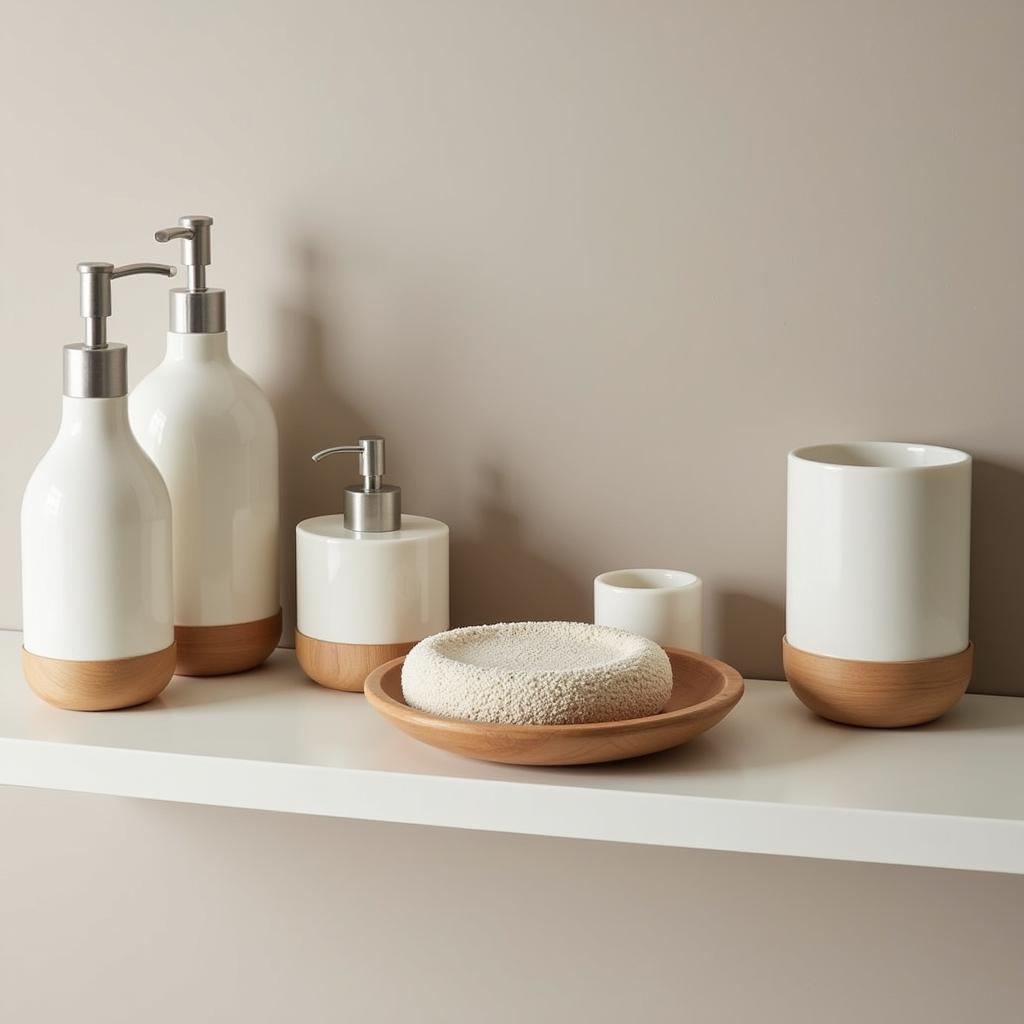 Zara Home bathroom accessories displayed on a shelf