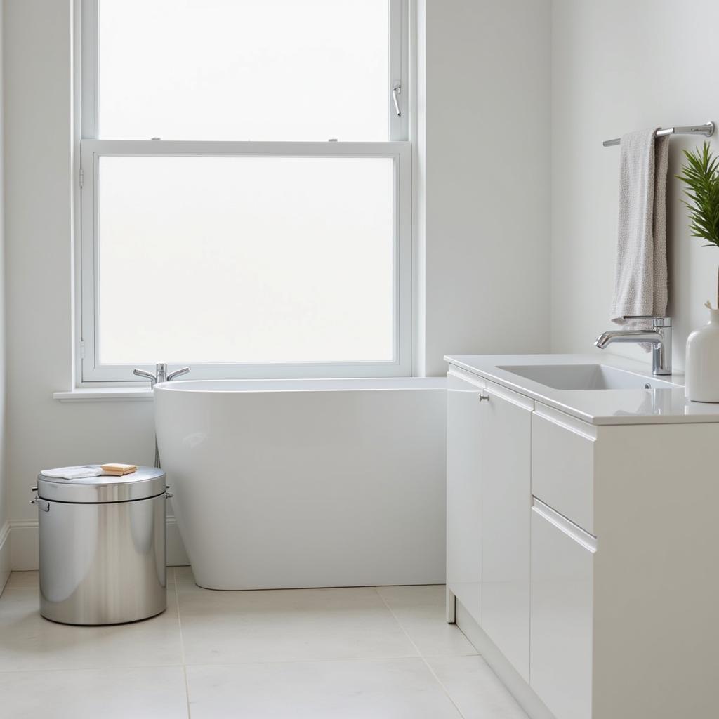 Zara Home Minimalist Metal Bathroom Bin