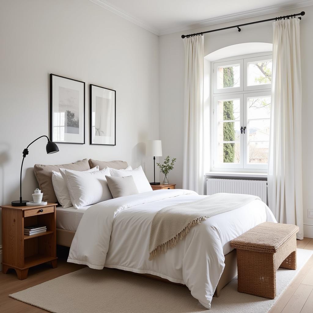 Zara Home bedroom with white colchas