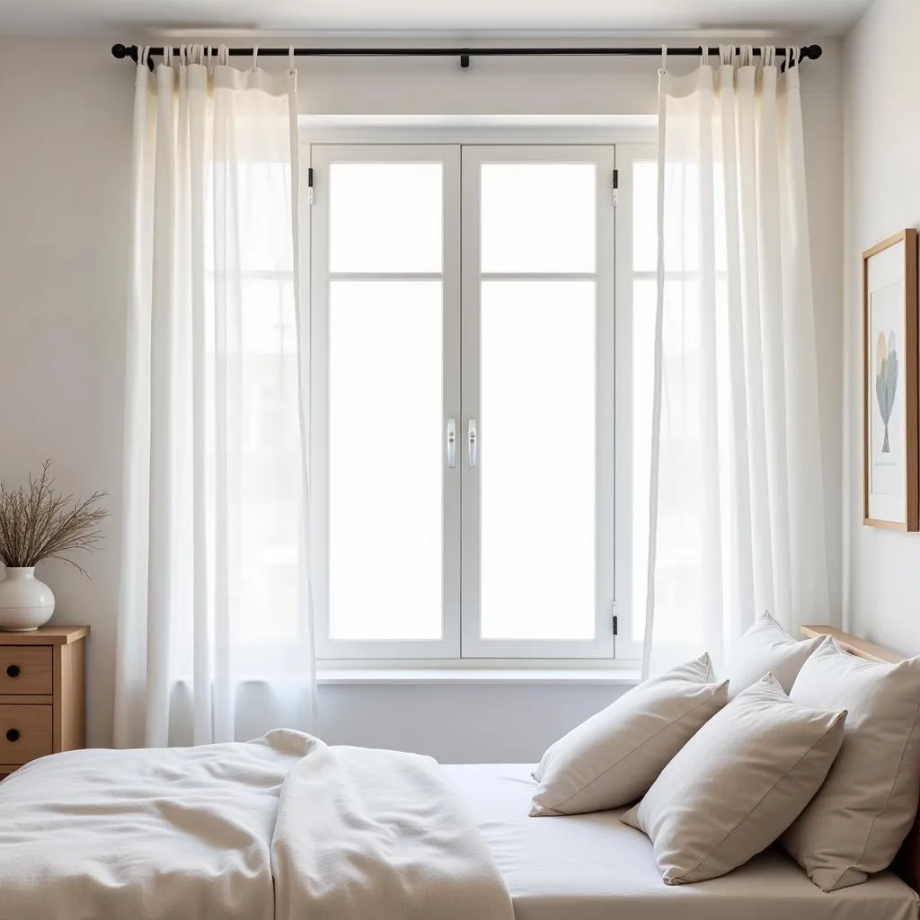 Zara Home bedroom curtains in a minimalist design