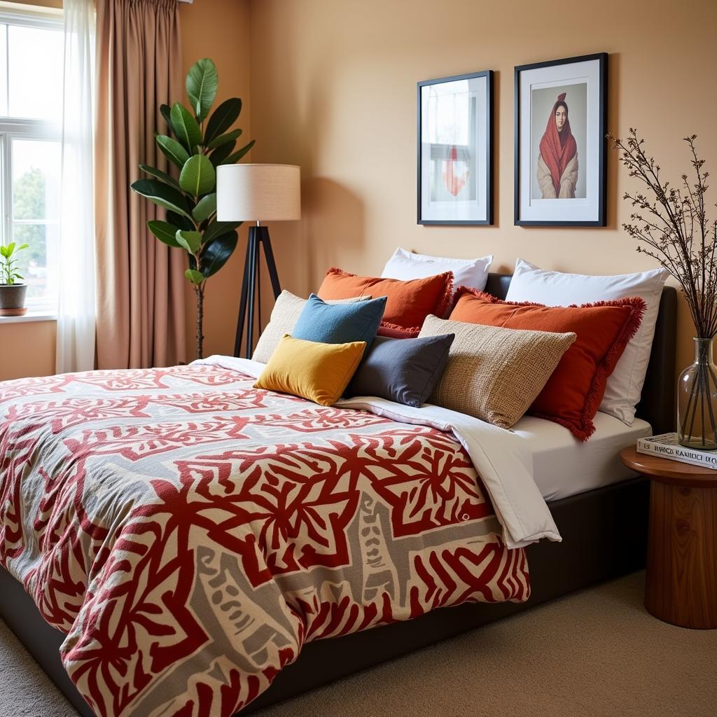 A bedroom decorated with Zara Home bedding and accessories