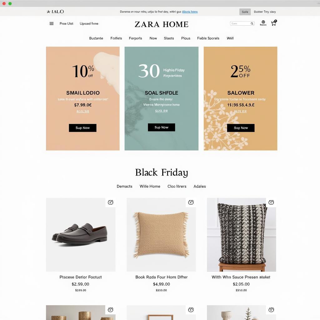 Zara Home Black Friday Online Sale