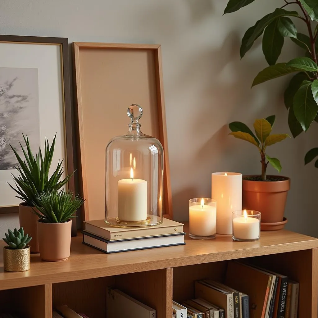 Zara Home caja cristal displayed on a shelf in a cozy living room