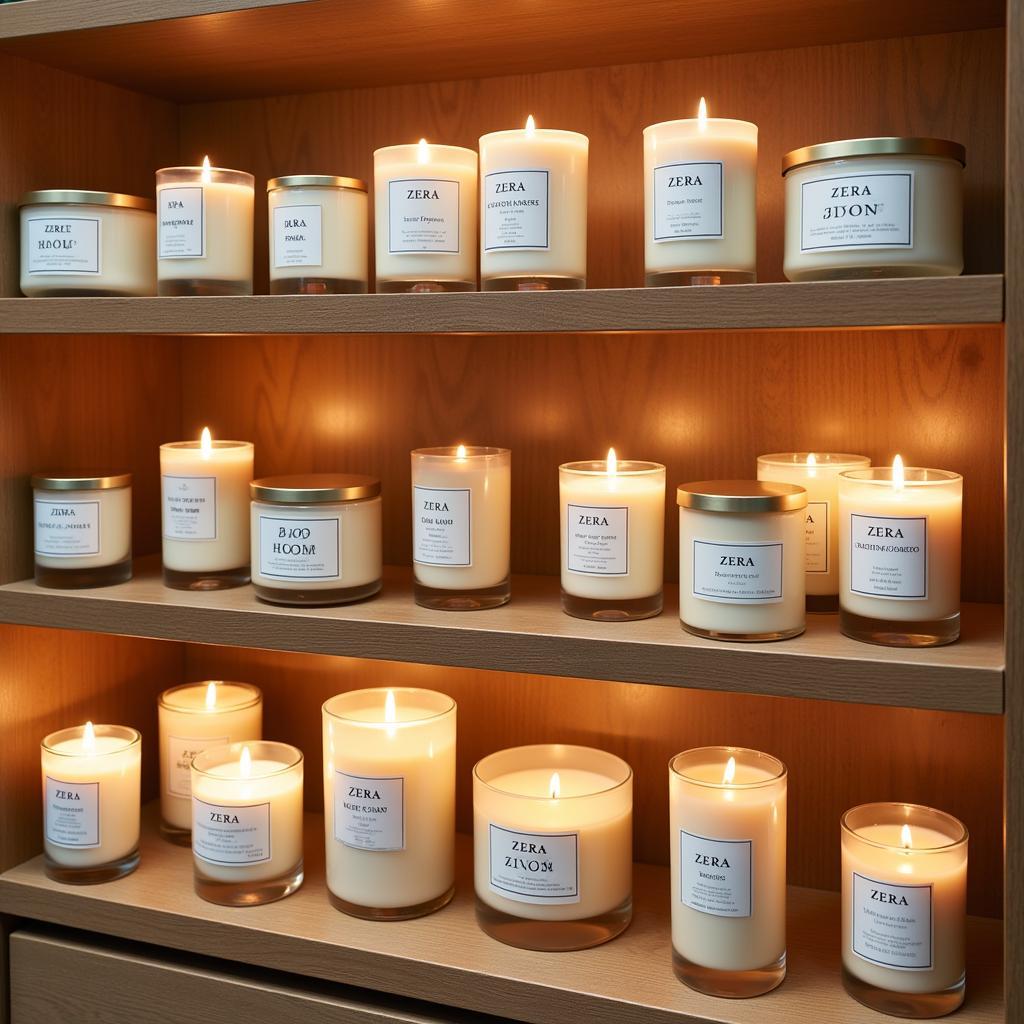 Display of Zara Home Aromatic Candles